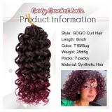 7 Packs Gogo Curl Crochet Hair for Women 8 Inch Pre-Twisted Curly Crochet Hair Deep Ocean Beach Curl Crochet Braids Synthetic Braiding Hair Extensions (8 Inch, 1B/Bug) - Retail: $27
