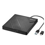 Amicool External DVD Drive USB 3.0 USB C CD Burner CD/DVD +/-RW Optical Drive, Slim Portable DVD CD ROM Rewriter Writer Duplicator for Laptop Desktop PC Windows 11/10/8/7 MacBook Mac Linux OS Apple - 