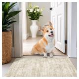 Restydon 2x3 Washable Rug Runner for Bathroom, Soft Entryway Rug for Laundry Room, Kitchen, Vintage Abstract Hallway Runner for Bedroom, Anti-Slip Door Mat Indoor Entrance(2