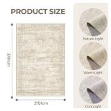 Restydon 2x3 Washable Rug Runner for Bathroom, Soft Entryway Rug for Laundry Room, Kitchen, Vintage Abstract Hallway Runner for Bedroom, Anti-Slip Door Mat Indoor Entrance(2
