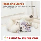 Potaroma Cat Toys Flapping Bird (No Flying), Lifelike Sandpiper Chirp Tweet, Rechargeable Touch Activated Kitten Toy Interactive Cat Exercise Toys for All Breeds Cat Kicker Catnip Toys 4.0" - Retail: 