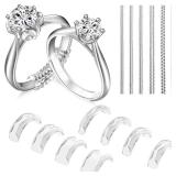 Ring Sizers for Loose Rings, 14 Pack Invisible Ring Size Adjuster Silicone, Ring Guards Spacer Tightener Resizer Fitter for Women Men, Make Ring Smaller Without Resizing Thick Band (Transparent-14PCS)
