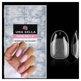 UNA GELLA Oval Round Nail Tips Half Matte 504pcs Short Oval Round Gel Nail Tips Easily Nail Extension for False Fake Acrylic Press On Nails, 12 Sizes Short Gelly Tips - Retail: $10