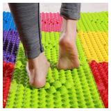 YOBEYI Foot Massage Acupressure Mat - Reflexology Walking Toe Plate Pad for Bathroom, Yoga, Outdoor Games - Anti-Slip - 2 PCS (Green) - Retail: $12