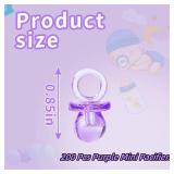 200 Pieces 0.86 Inch Baby Pacifier Baby Shower Plastic Pacifier for Baby Shower Pacifier, Baby Shower Gender Show Party Decoration DIY Birthday Party Gift (Purple) - Retail: $9