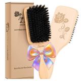 Bsisme Hair Brush, Boar Bristle Hair Brushes for Women Men Kid, Natural Bristles Paddle Brush for Thin Fine Hair, Restore Shine and Texture, Enhance Hair Shine and Health - Retail: $10