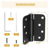 Luxbaro 2 Pack Self Closing Door Hinges 4 Inch, Matte Black Spring Loaded Hinges with 5/8
