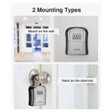 Puroma Key Lock Box, Portable Combination Lockbox Wall-Mounted Key Storage Box for House Keys, Resettable Code Safe Security Lock Box for Home, Office, Apartment Spare Key Storage (1 Pack, Gray) - Ret