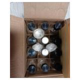 12 Pack, 2 oz Small Clear Glass Bottles w/Lid & 3 Funnels - 60ml Boston Shot Bottles for Health, Immunity, Potion, Wellness, Sample, Ginger, Juice - Mini Personal Care & Beauty Travel Bottle - Retail: