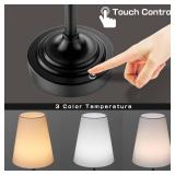 xumemall Portable Cordless Table Lamp, Built in Rechargeable Battery, 2700-6000k Color Temperature, Fully Dimmable, Scalable, Ambient Light for Patio, Restaurant, Bar, Bedroom, Dining (Black) - Retail