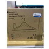 High-Grade Wooden Suit Hangers (20 Pack) - Smooth Finish Solid Wood Coat Hanger with Non Slip Pants Bar  360° Swivel Hook and Precisely Cut Notches for Camisole  Jacket  Pant  Dress Clothes Hangers -