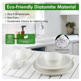 BAKFUFIY Stone Dish Drying Mat for Kitchen Counter | 24"x16" Diatomaceous Earth Quick-Dry Absorbent Large Dry Mats White - Retail: $20