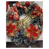 Christmas Wreath Home Decorative 15 inch Wreaths for Front Door Xmas Decorations Thanksgiving Day Indoor Wall, Door and Window Decoration