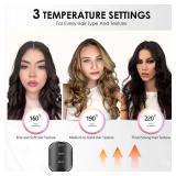 LA MAESII Automatic Rotating Curling Iron, Hair Curler with 3 Temps Fast Heating, 2-Way Rotating 1 Inch Curling Wand, Ceramic Coating, Ionic, Anti-Scald, Anti-Tangle, Dual Voltage Auto Shut-Off (Gray)