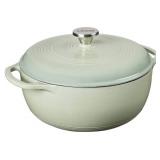 Lodge Essential Enamel Cast Iron Dutch Oven - Perfect for Bread Baking, Braising, Marinating & Slow Cooking - Features Moisture-Sealing Lid & Dual Handles - Kitchen Essentials - 6 Quarts - Desert Sage