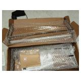 Forbena White Floating Shelves for Bathroom Organizer Over Toilet, Bathroom Shelves Wall Mounted with Towel Rack, Corner Wall Shelf for Bedroom Decor Kitchen Storage (White-Dark Grey, Set of 2) - Reta