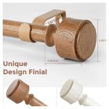 Wood Curtain Rods for Windows 48 to 84 Inch, Adjustable Decorative 1