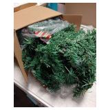 Jutom Christmas Garland 6ft Pre Lit Christmas Elf Garland with Red and Green Ball Bows Lights Peppermint Candy Christmas Decoration for Xmas for Mantle for Front Door Fireplace Table Home Decor - Reta