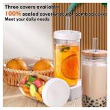 DWTS DANWEITESI Glass Cups with Lids and Straws,24 oz Smoothie Cup with Lid and Straw-Boba Mason Jar,Matcha Cup Wide Mouth Reusable Drinking Glasses,Iced Coffee Cups Glass,Vasos De Vidrio 4 Pack - Ret