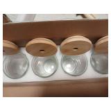 DWTS DANWEITESI Glass Cups with Lids and Straws,24 oz Smoothie Cup with Lid and Straw-Boba Mason Jar,Matcha Cup Wide Mouth Reusable Drinking Glasses,Iced Coffee Cups Glass,Vasos De Vidrio 4 Pack - Ret