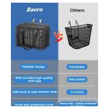 Zacro Bike Basket Front, Folding Bicycle Basket with Removable Liner Bag, Large Quick Release Design Metal Ebike Basket for Adult Women/Men Carrying Dogs, Pets, Fruit & Grocery - Retail: $28