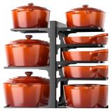 MUDEELA 8-Tier Pots and Pans Organizer under Cabinet, Adjustable Heavy Duty 120LBS Pot and Pan Organizer Rack inside Cabinet for Kitchen Organizer Cast-iron Pans, Heavy Skillets Griddles, Shallow Pots