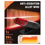 Nugxica 12V Car Heater - Portable Car Heaters for Vehicle, Car Heater That Plugs Into Cigarette Lighte, 2 in 1 Heating & Cooling Fast Windshield Defrost Defogger - Retail: $16