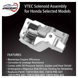 VTEC Solenoid Spool Valve Assembly with Oil Pressure Switch and Gasket | for Honda Accord CRV CR-V Civic Si Element Acura RSX L4 2.4L | Replace# 15810-RAA-A03 15810-PNE-G01 15810-PPA-A01 15810-RAA-A01