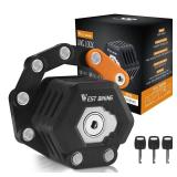 ICOCOPRO Folding Bike Lock with 3 Keys, 2.8 FT Bicycle Lock Compact Anti Theft, High Security Scooter Locks, Heavy Duty Bike Chian Locks with Bracket - Retail: $32