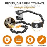 ICOCOPRO Folding Bike Lock with 3 Keys, 2.8 FT Bicycle Lock Compact Anti Theft, High Security Scooter Locks, Heavy Duty Bike Chian Locks with Bracket - Retail: $32