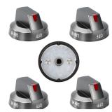 Upgraded DG94-04167B Gas Stove Knobs for Samsung Stoves/Ovens(5pcs), DG94-04167B DG94-03950E for Samsung Gas Stove Knobs, Fit for NX60A6511SG/AA NX60A6711SG/AA NX60A6751SG/AA, Black - Retail: $32