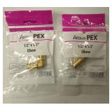 Apollo PEX Barb Fitting 0.5 in. Brass Elbow, Lot of 2