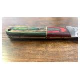 Handcrafted Damascus Steel Full Tang Blade Knife with Leather Sheath approx 8 inches Hunting Fishing Skinner