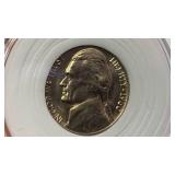 1960 Jefferson Nickel Coin Monticello BU Brilliant Uncirculated in protective case