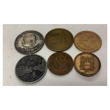 Vintage Souvenir Token & Medallion Lot â 6 Pieces