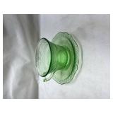 Depression Glass Green Teacup and Dessert Plate