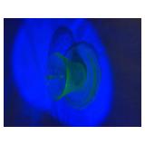 Depression Glass Green Teacup and Dessert Plate