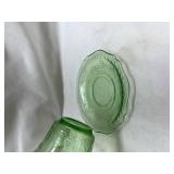 Depression Glass Green Teacup and Dessert Plate