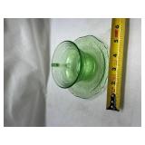 Depression Glass Green Teacup and Dessert Plate
