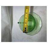 Depression Glass Green Teacup and Dessert Plate