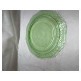 Depression Glass Green Dinner Plate