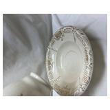 White Porcelain pitcher and bowl with Gold Trim