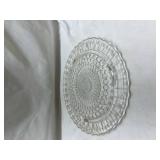 Clear Glass Sunburst Pattern Serving Plate