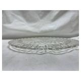 Clear Glass Sunburst Pattern Serving Plate