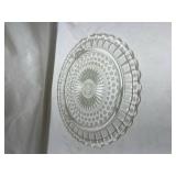 Clear Glass Sunburst Pattern Serving Plate