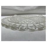 Clear Glass Sunburst Pattern Serving Plate