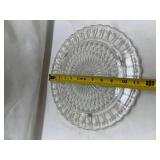 Clear Glass Sunburst Pattern Serving Plate