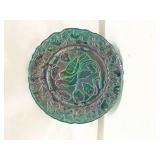 Imperial Glass Green Carnival Two Turtle Doves Plate