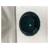 Imperial Glass Green Carnival Two Turtle Doves Plate