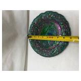 Imperial Glass Green Carnival Two Turtle Doves Plate